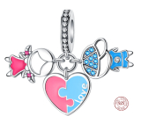 Charm Sterlingsilber 925 Junge und Mädchen Liebespaar 3-in-1, Anhänger für Armband Liebe