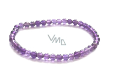 Amethyst Armband elastisch Naturstein, Kugel 4 mm / 16 - 17 cm, Stein der Könige und Bischöfe