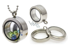 Medailon s otočným uzávěrem nerezový ocelová barva tloušťka 11 mm x 25 mm