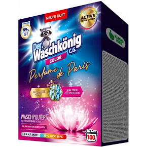Waschkönig Color Parfume de Paris Waschpulver Box 100 Waschladungen, 6 kg
