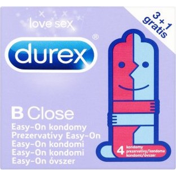 Durex B Close Easy-On-Kondom für leichteren Sitz 3 + 1 Nennweite: je 52,5 mm
