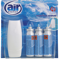 Air Menline Marine Wave Luftauffrischer Gerät und Nachfüllung 3× 15 ml