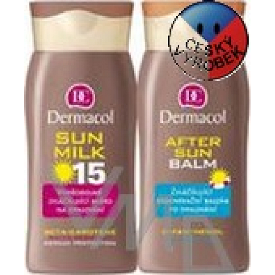 Dermacol Sonnenmilch LSF15 wasserfeste Sonnencreme 200 ml + After Sun Balm 200 ml