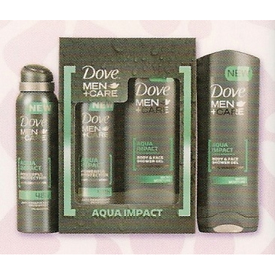 Dove Men + Care Aqua Impact Duschgel 250 ml + Antitranspirant 150 ml, Kosmetikset