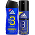 Adidas Sport Energy 3 in 1 Duschgel für Körper, Haare und Gesicht für Männer 250 ml + Antitranspirant Deodorant Spray 150 ml, Kosmetikset