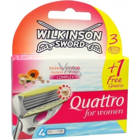 Wilkinson Quattro für Frauen Papaya & Pearl Ersatzkopf 4 Stück