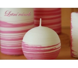 Lima Aromatische Spirale Sommerbrise Kerze weiß - rosa Zylinder 70 x 150 mm 1 Stück