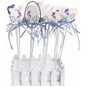 Holzei mit Lavendeldekoraussparung ca. 5 cm + Spieße