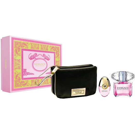 Versace Bright Crystal Eau de Toilette für Frauen 90 ml + Eau de Toilette 10 ml + Beutel, Geschenkset
