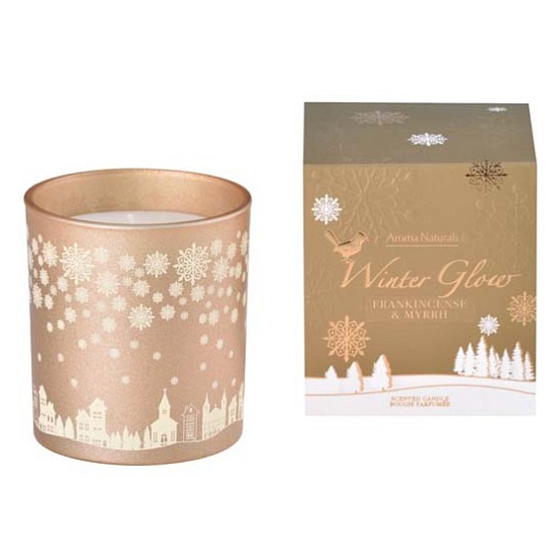 Arome Winter Glow Weihrauch & Myrrhe Kerze duftend Glas Gold in einer Geschenkbox 80 x 90 mm 500 g