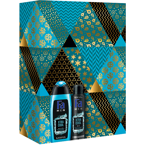 Fa Men Xtra Cool Duschgel 250 ml + Men Xtra Cool Deodorant Spray für Männer 150 ml, Kosmetikset