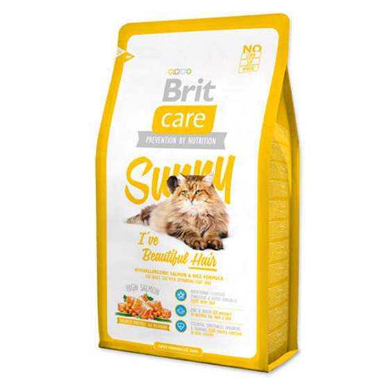 Brit Care Katzenreis + Lachs Super Premium hypoallergenes Komplettfutter für erwachsene Katzen 2 kg