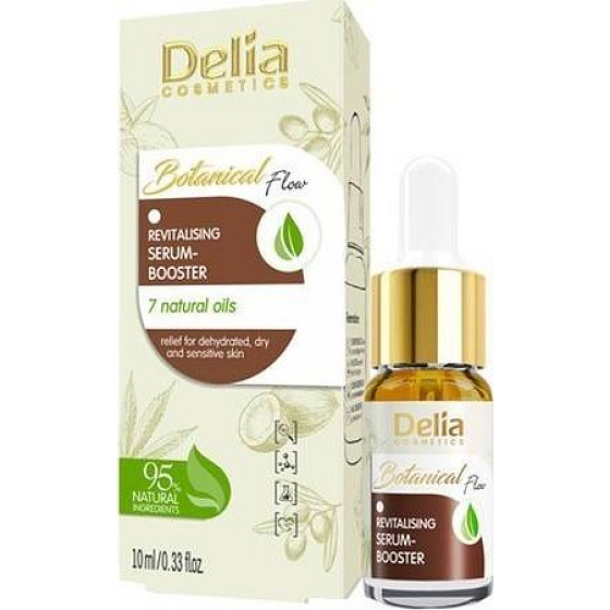 Delia Cosmetics Botanical Flow 7 natürliche Öle Revitalisierendes Gesichtsserum mit 7 natürlichen Ölen 10 ml