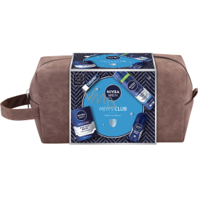 Nivea Men's Club Protect & Care Rasiergel 200 ml + Aftershave Balsam 100 m + Antitranspirant 50 ml + Labello Men Active Care Lippenbalsam 4,8 g + Kosmetiktasche, Kosmetikset für Männer