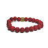 Lava dunkelrot mit königlichem Mantra Om, Armband elastischer Naturstein, Kugel 8 mm / 16-17 cm, geboren aus den vier Elementen