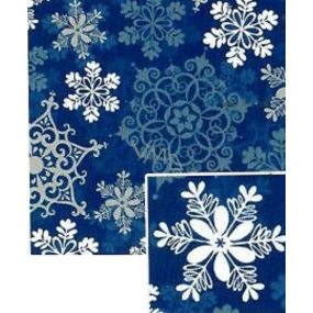 Nekupto Weihnachtsgeschenkpapier 70 x 200 cm Blau weiß, blau, silberne Flocken