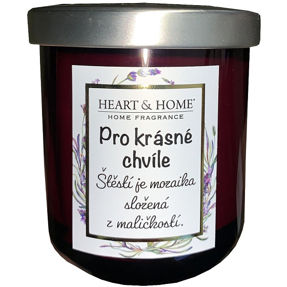 Heart & Home Sweet Cherry Soja-Duftkerze mit Aufschrift Für schöne Momente 110 g