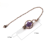 Amethyst Merkaba Pendel + Klarquarz + Bronze, Natursteinanhänger 7,7 cm, Kette ca. 26,5 cm