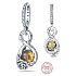 Charms Sterling Silber 925 Disney Die Schöne und das Biest - Unendlichkeit und Rosenbauch, Märchenarmband Anhänger