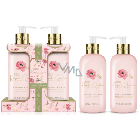 Baylis & Harding Rose, Poppy and Vanilla Flüssigseife 300 ml + Hand- und Körperlotion 300 ml, Kosmetikset für Frauen