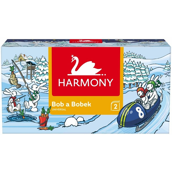 Harmony Universal 2-lagige Papiertaschentücher in der Box Bob & Bobek 150 Stk