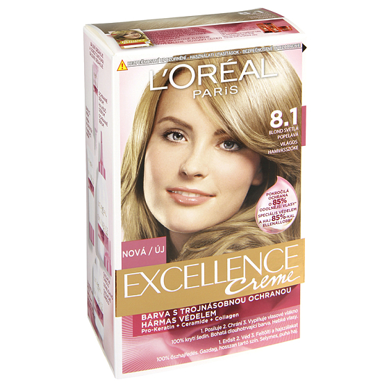 Loreal Excellence Creme 8.1 blonde helle Asche Haarfarbe