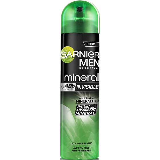 Garnier Men Mineral Unsichtbares Deodorant-Spray für Männer 150 ml