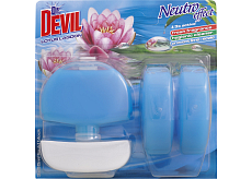 Dr. Devil 3v1 Lotus Lagoon flüssiger WC Block, Halterung + Nachfüllung 3× 55 ml