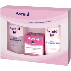 Astrid Intensive Lotion 200 ml + Reinigungslotion für trockene und empfindliche Haut 200 ml + regenerierende Anti-Falten-Creme mit Q10 50 ml, Kosmetikset