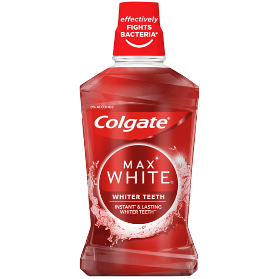 Colgate Max White Whiter Teeth Mundwasser ohne Alkohol 500 ml