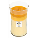 WoodWick Trilogy Früchte des Sommers - Sommerfrucht-Duftkerze mit Holzdocht und Glasdeckel 609,5 g