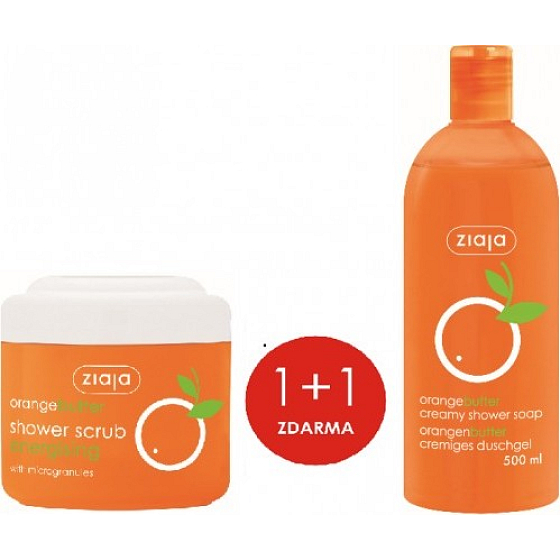 Ziaja Orangenbutter-Duschpeeling mit Mikrogranulat 200 ml + Duschgel 500 ml, Duopack