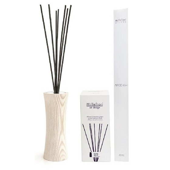 Millefiori Milano Air Design Diffusorbehälter zum Duften von Duftstoffen mit porösem Holzdeckel Clepsydra White