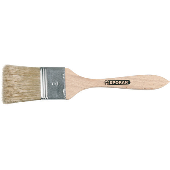 Spokar Flache Glättbürste, Holzgriff, reine Borste, 4 mm stark