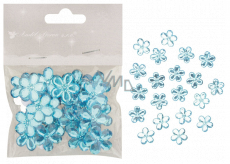 Selbstklebende Blüten blau 2 cm 20 Stück