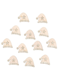 Holzkappe mit Glitter und Leim Natur 3,5 cm 12 Stück