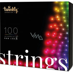 Twinkly Strings Multi Color smarte Glühbirnen 100 Stück pro Baum gesteuert über App farbig 8 m