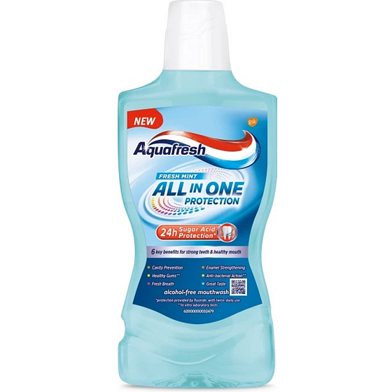Aquafresh All in One Protection Fresh Mint Mundspülung mit Fluorid 500 ml