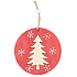 Baumschmuck aus Holz zum Aufhängen Rot 9 cm