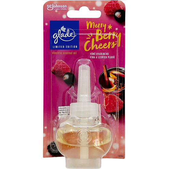 Glade Merry Berry Cheers mit dem Duft von Glühwein und Beeren flüssige Nachfüllung für elektrische Lufterfrischer 20 ml