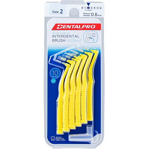 DentalPro Interdentalbürste gebogen 0,8 mm gelb, 10 Stück DentalPro Interdentalbürste gebogen 0,8 mm gelb, 10 Stück
