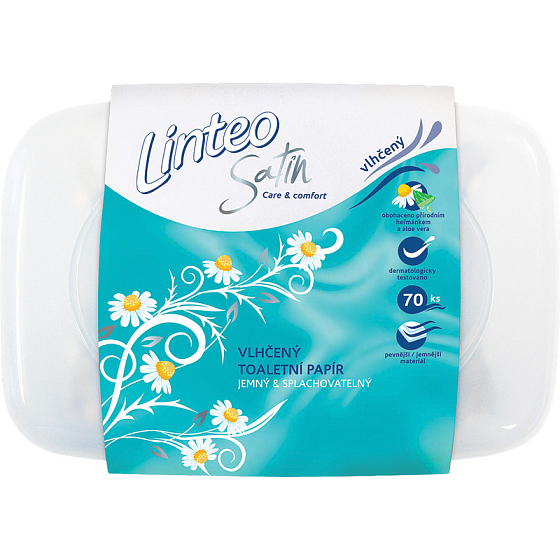 Linteo Satin Wet Toilettenpapier Kamille Plastikbox 70 Stück