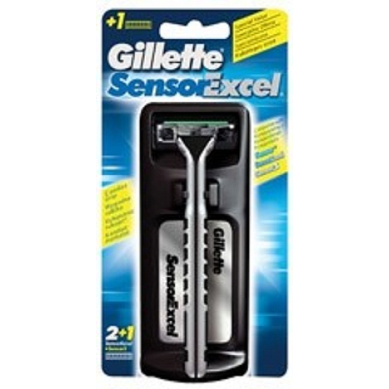 Gillette Sensor Excel Rasierer + Ersatzkopf für Herren 2 Stück