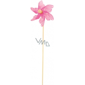 Windrad mit weißem Streifen rosa 9 cm + Spieße 1 Stück