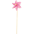 Windrad mit weißem Streifen rosa 9 cm + Spieße 1 Stück