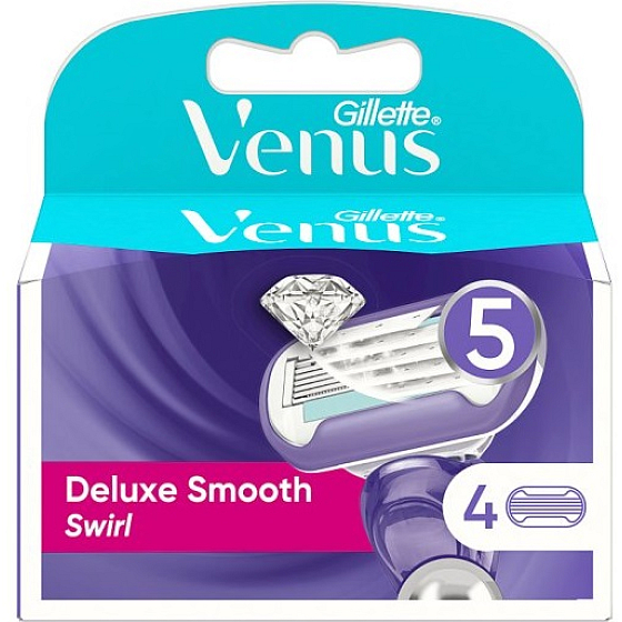 Gillette Venus Deluxe Smooth Swirl Ersatzköpfe 4 Stück, für Frauen