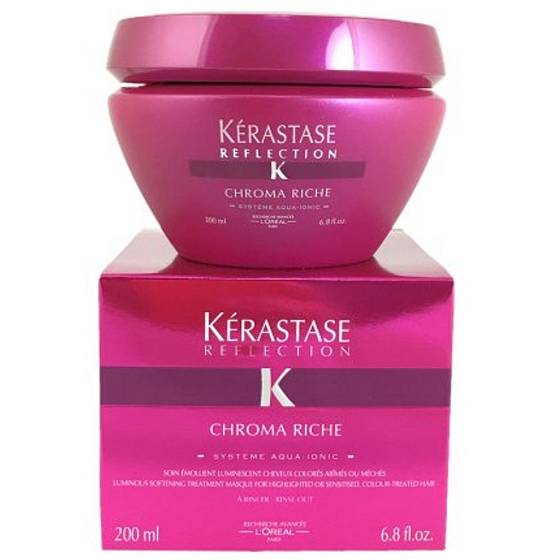 Kérastase Réflection Masque Chroma Riche Erweichende Maske für Glanz von hervorgehobenem und gefärbtem Haar 200 ml