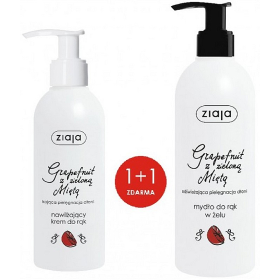 Ziaja Grapefruit Mint Handcreme 200 ml + flüssige Handseife 270 ml, Duopack