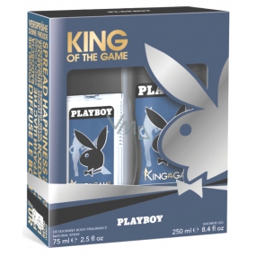 Playboy King of The Game parfümiertes Deodorantglas für Männer 75 ml + Duschgel 250 ml, Kosmetikset