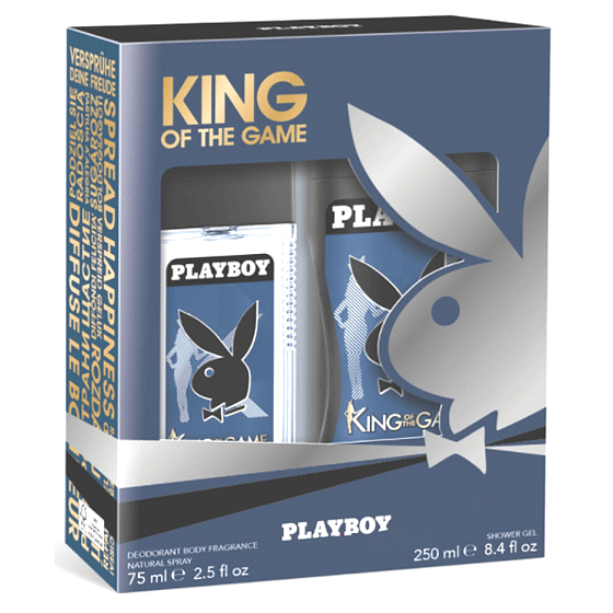 Playboy King of The Game parfümiertes Deodorantglas für Männer 75 ml + Duschgel 250 ml, Kosmetikset